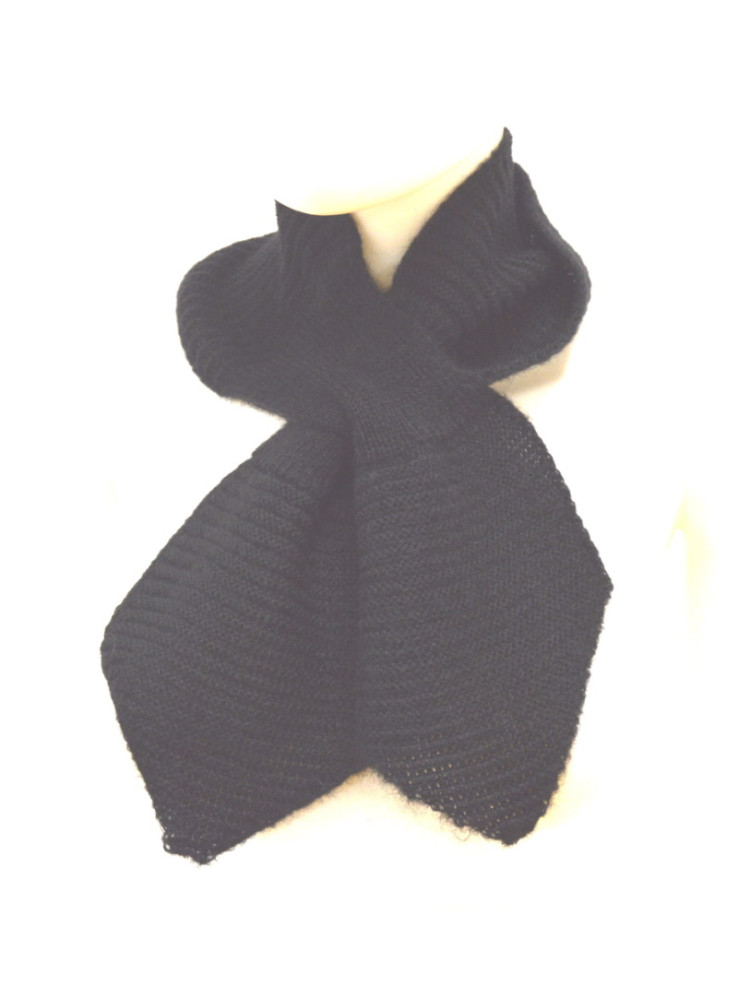 Écharpe cravate Mohair Noir Écharpe cravate Mohair Noir