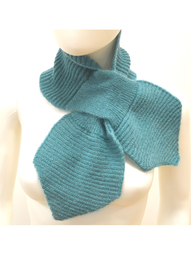 Écharpe cravate Mohair Turquoise Écharpe cravate Mohair Turquoise