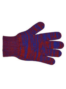 Gants laine déstockage - Chiné rouge bleu