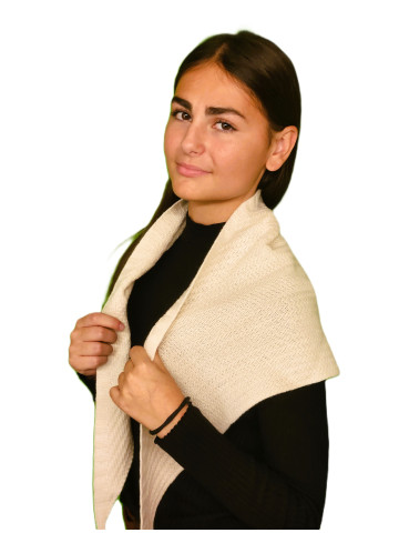 Triangle foulard laine blanc