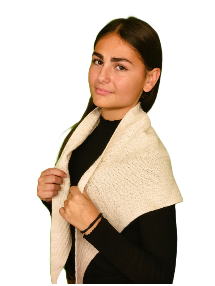 Triangle foulard laine blanc Triangle foulard laine blanc
