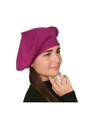 Béret laine femme prune