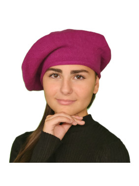 Béret laine femme prune