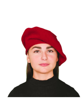 Béret laine femme rouge