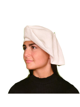 Grand béret coton blanc
