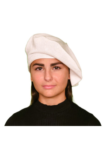 Grand béret coton blanc