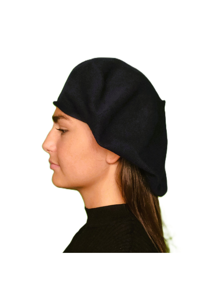 Grand béret coton marine Grand béret coton marine
