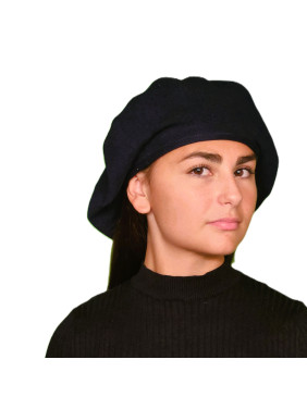 Grand béret coton marine