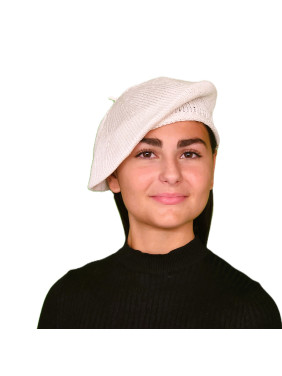 Petit béret coton blanc
