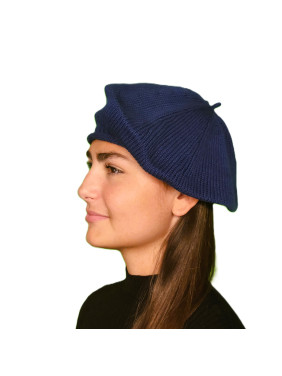Petit béret coton bleu
