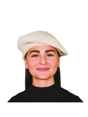 Petit béret laine mohair blanc