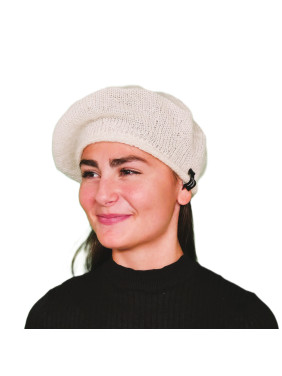 Petit béret laine mohair blanc