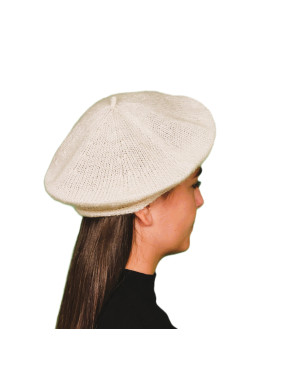 Petit béret laine mohair blanc