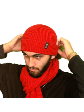 Bonnet fil recyclé Rouge