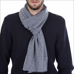 Écharpe classique 100% cachemire homme - gris