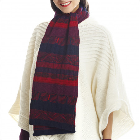 Écharpe jacquard pure laine femme