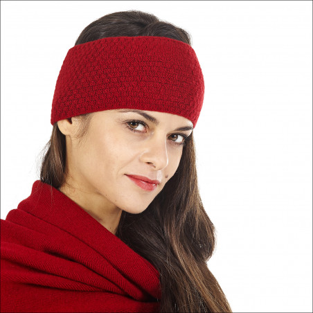 Choisir Bandeau femme Rouge Fashion, headband laine hiver livré en 48h