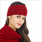 Bandeau hiver pure laine femme - rouge