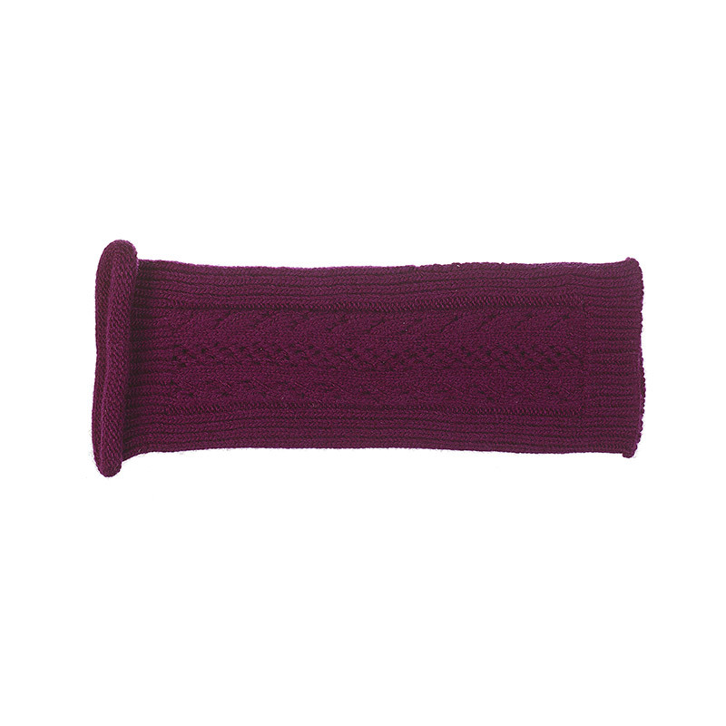 Mitaines fantaisie pure laine femme - prune Mitaines fantaisie pure laine femme - prune