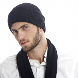 Bonnet robuste 100% laine homme - noir
