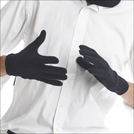 Gants classiques 100% laine homme - noir