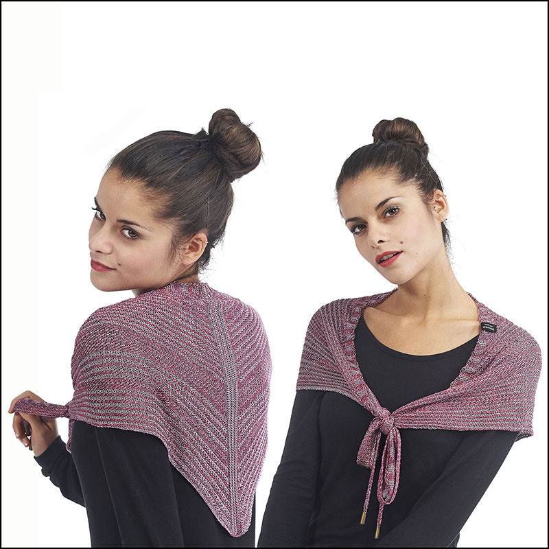 Fichu femme 100% soie - Prune Framboise / Lilas Fichu femme 100% soie - Prune Framboise / Lilas