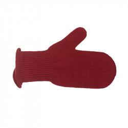 Moufles pure laine femme - rouge