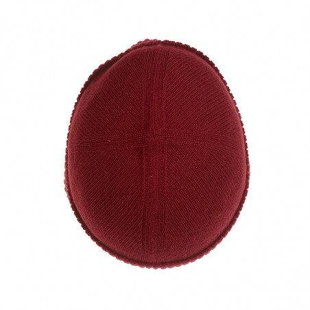 Bonnet classique pure laine femme - rouge