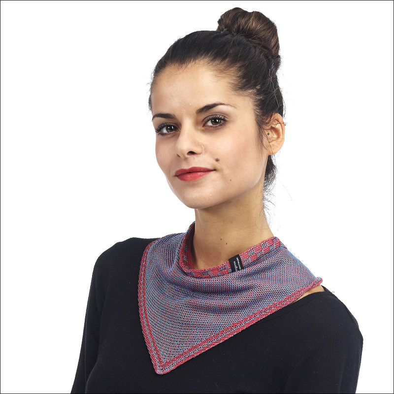 Petit foulard tour de cou soie - Framboise / Mauve Petit foulard tour de cou soie - Framboise / Mauve