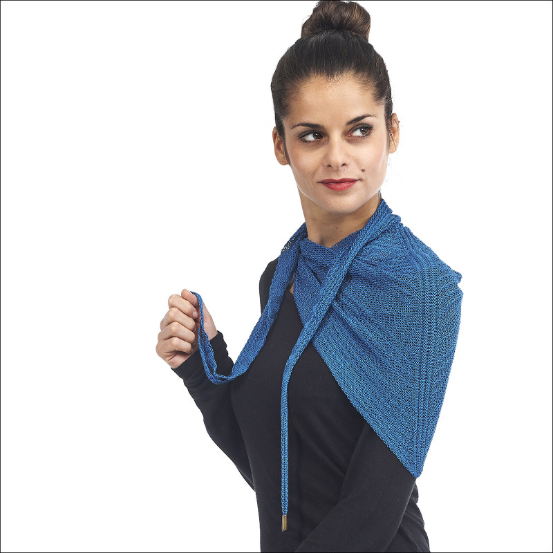 Fichu femme 100% soie - Bleu col vert Fichu femme 100% soie - Bleu col vert