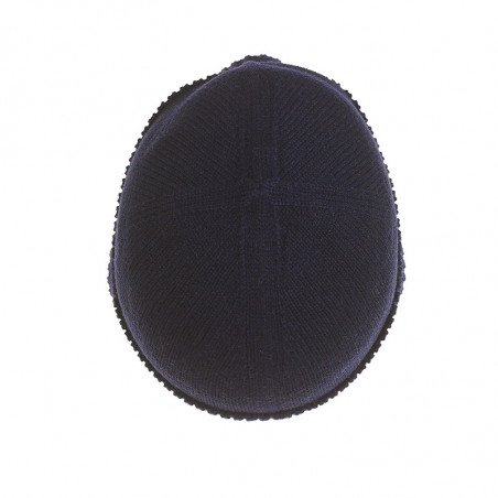 Bonnet classique 100% cachemire homme - bleu marine