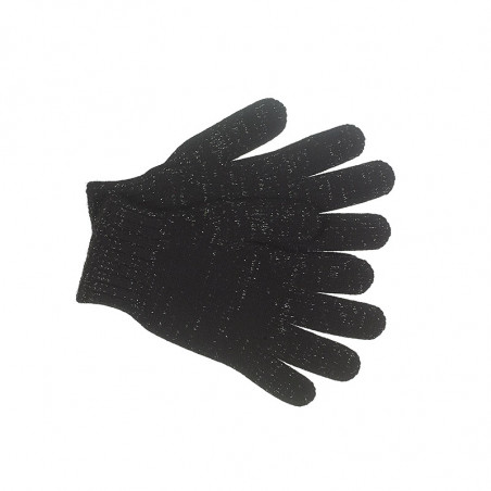 Gants cachemire brillant femme - noir