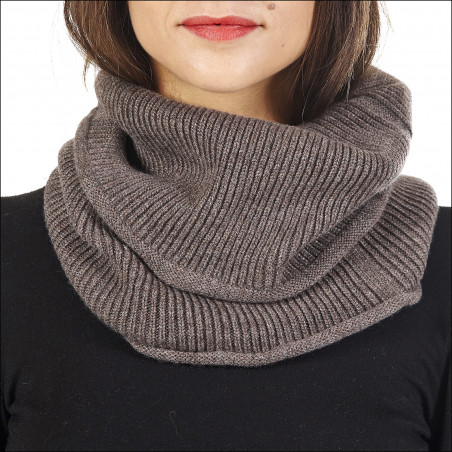 Faux col Snood 100% cachemire femme - marron