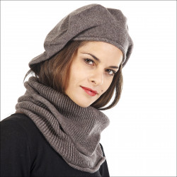 Faux col Snood cachemire femme - marron