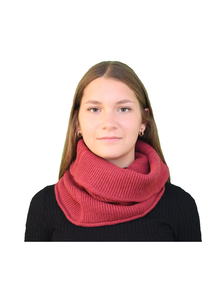 Faux col Snood cachemire femme - framboise