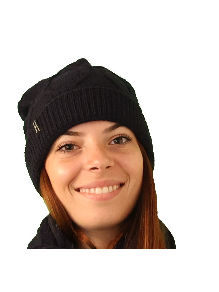 Bonnet torsade cachemire gris pour femme