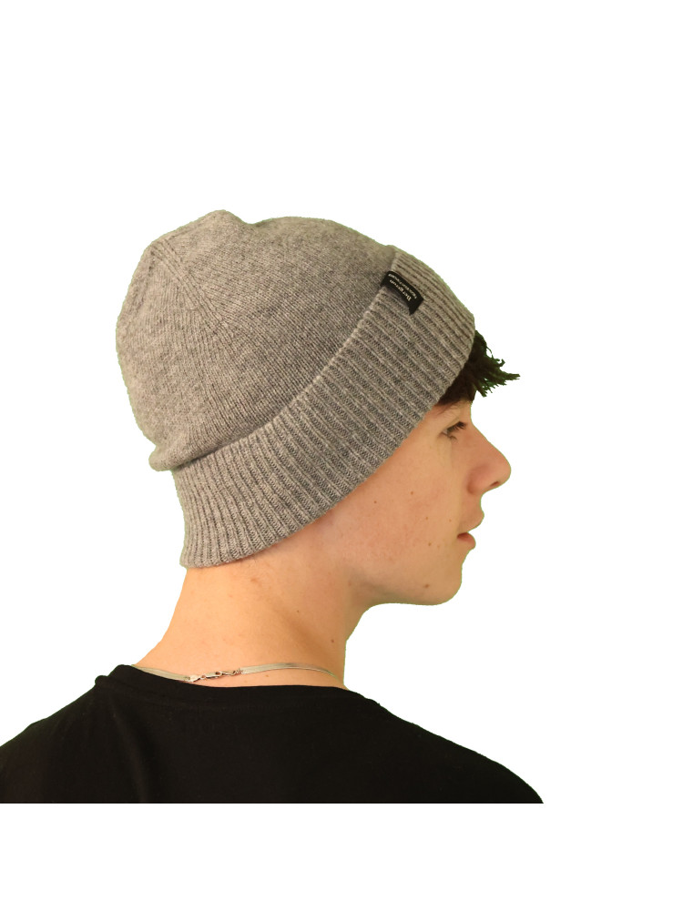 Bonnet pure laine mérinos Homme solide classique fabriqué en France.  Coloris Gris