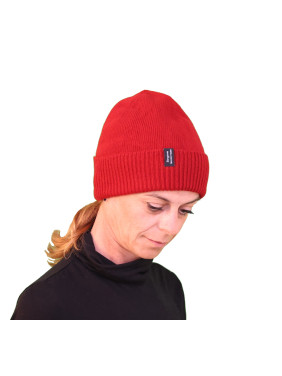 Bonnet classique pure laine - rouge