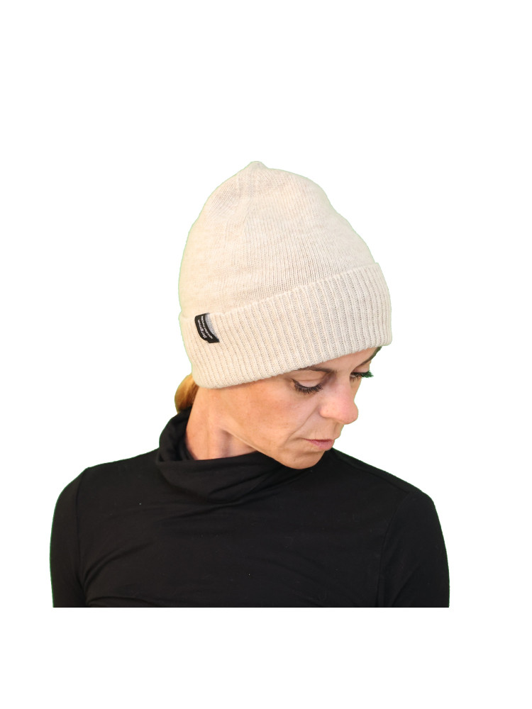 Bonnet 100% laine mérinos femme tricotage artisanal France ! Coloris Écru