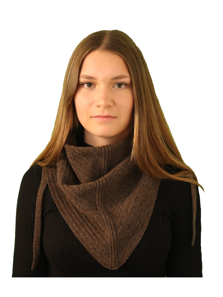 Triangle foulard laine marron