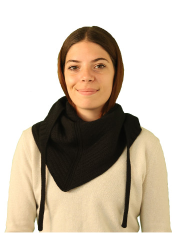 Triangle foulard laine noir