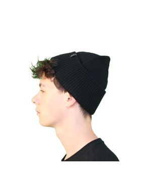 Bonnet robuste 100% laine homme - noir