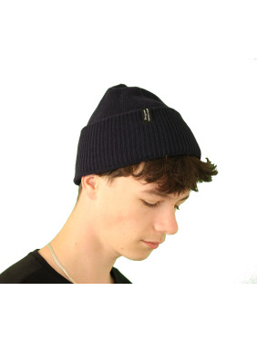 Bonnet robuste pure laine homme - bleu marine