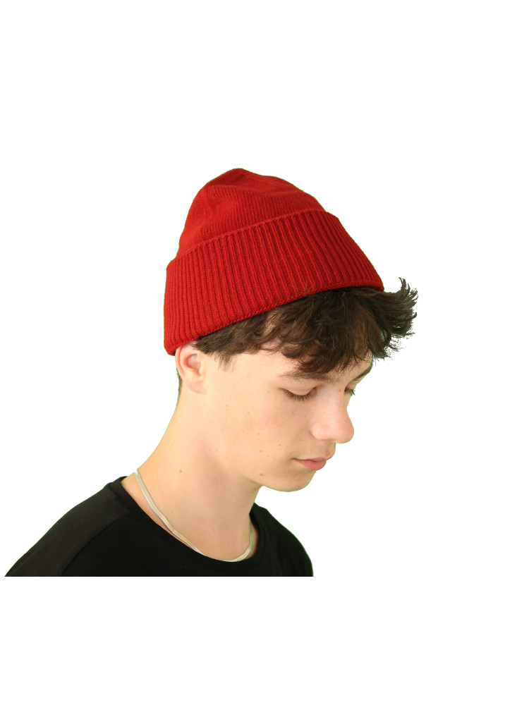 Bonnet robuste pure laine homme - rouge