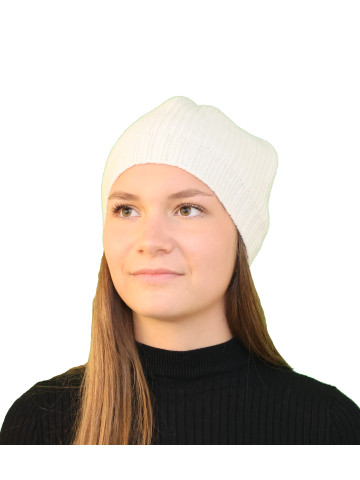 Petit bonnet rond pure laine blanc