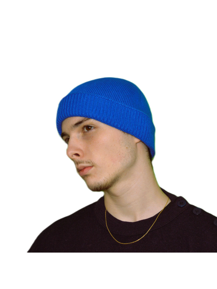 Bonnet cachemire recyclé bleu électrique Bonnet cachemire recyclé bleu électrique
