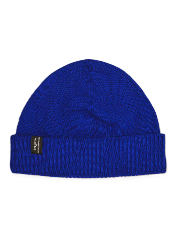 Bonnet cachemire recyclé bleu électrique foncé Bonnet cachemire recyclé bleu électrique foncé