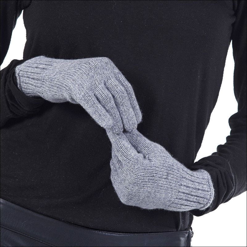 Gants brillant cachemire femme - gris