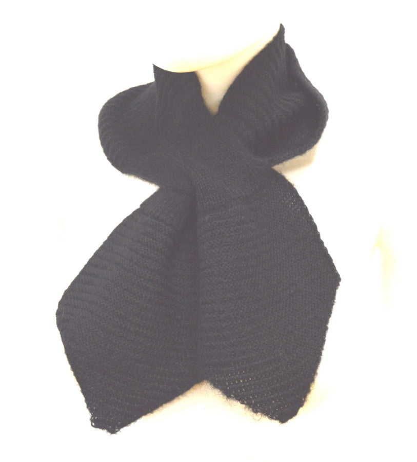 Écharpe cravate Mohair Noir