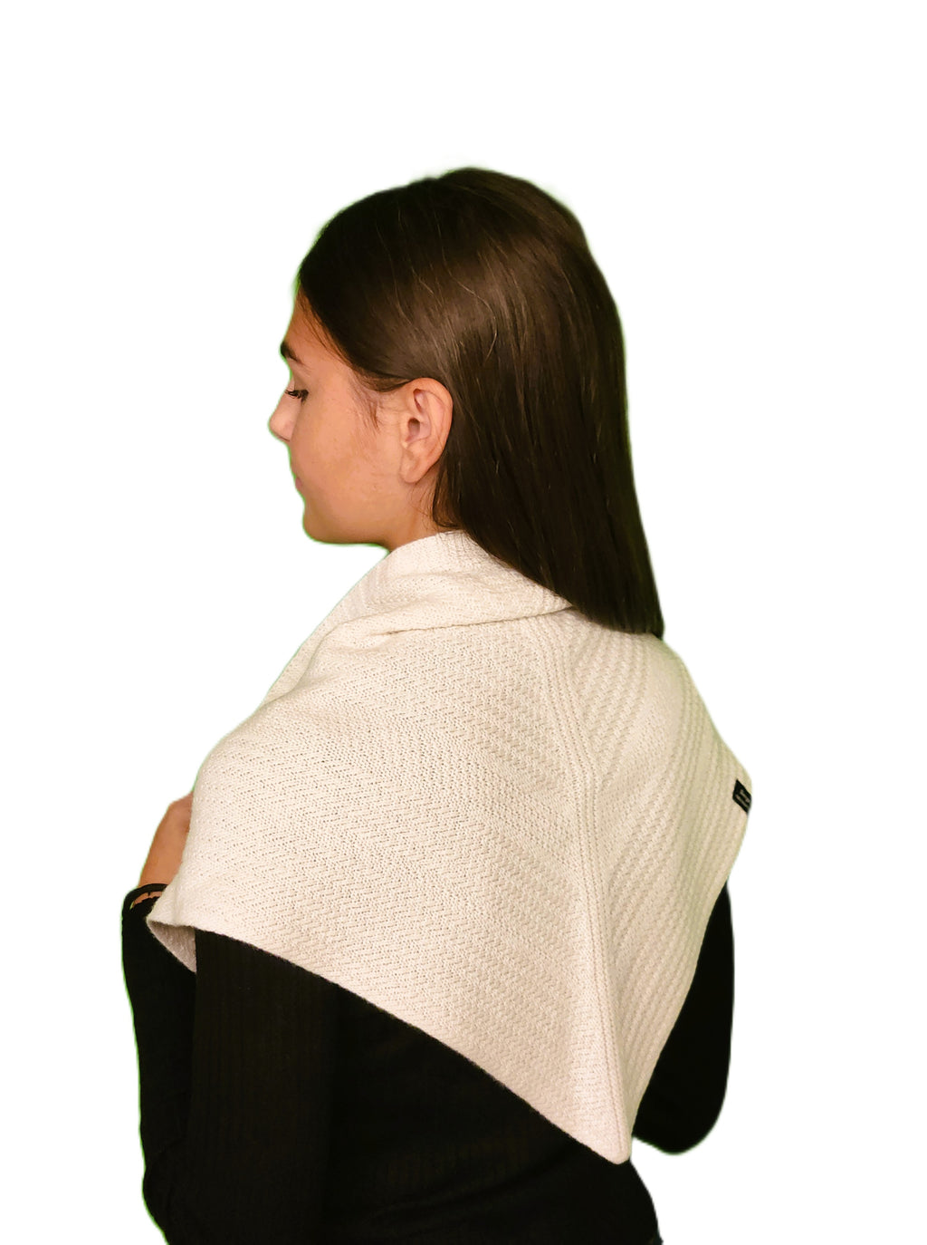 Triangle foulard laine blanc